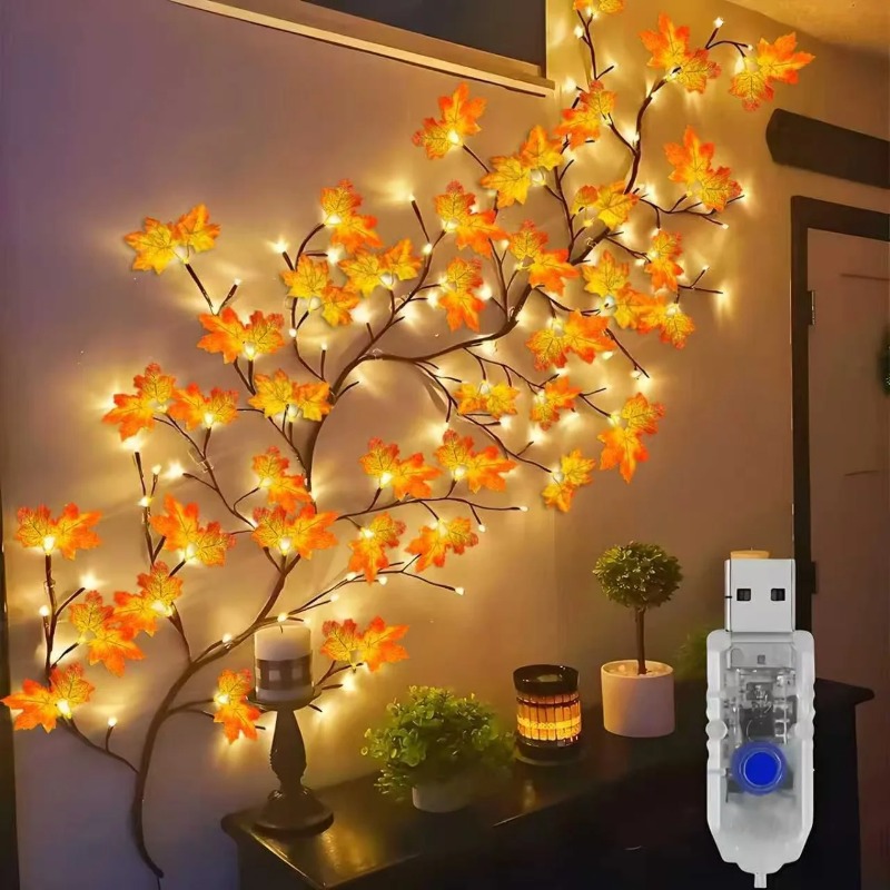 Home Decor Light - Pendentif feuille d'érable et rose DIY,