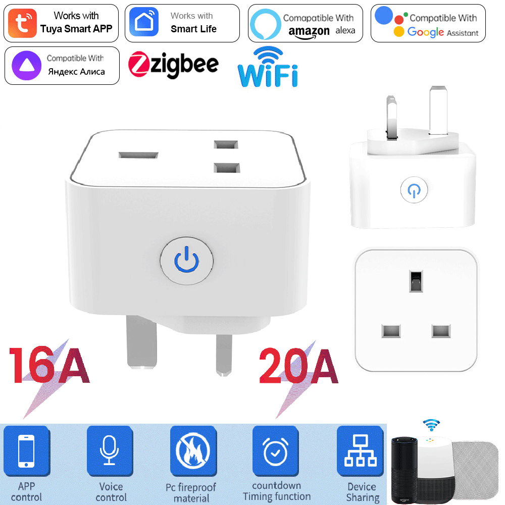 Home Decor Uk - Prise intelligente Tuya 16A/20A WiFi ou