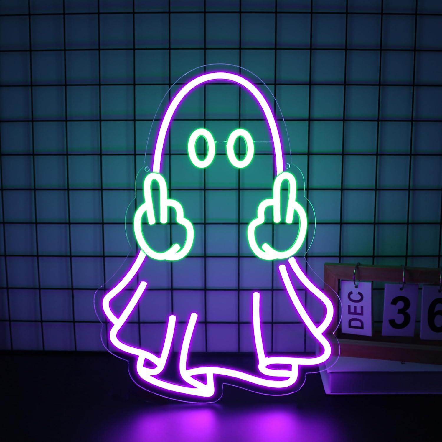 Home Decor Light - Enseigne néon LED Ghost alimentée par