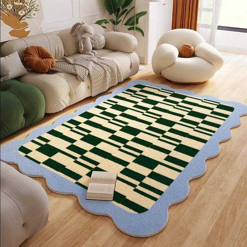 Home Decor Ig - Tapis en peluche à carreaux pour