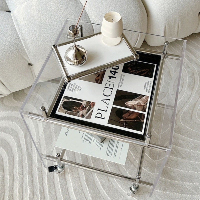 Home Decor On Wheels - Table basse moderne Tables d'extrémité carrées