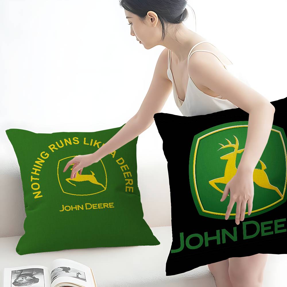 Home Decor Logo Design - Housse de coussin avec logo J-John-Deere,