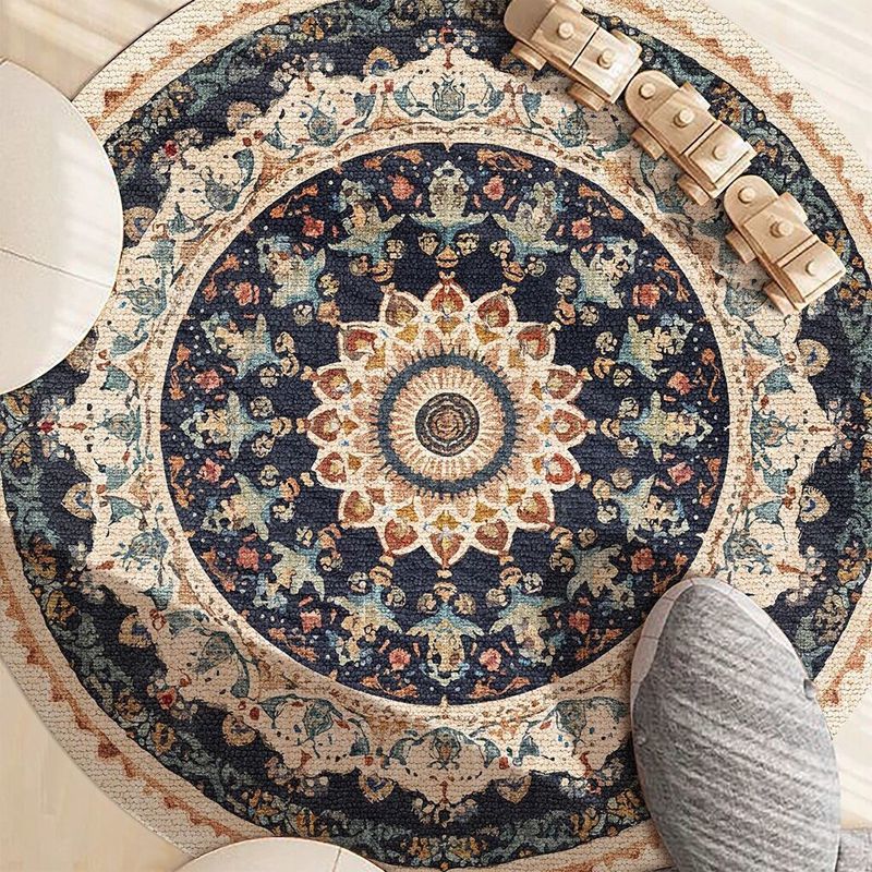 Home Decor Ig - Tapis rond Mandala de style ethnique