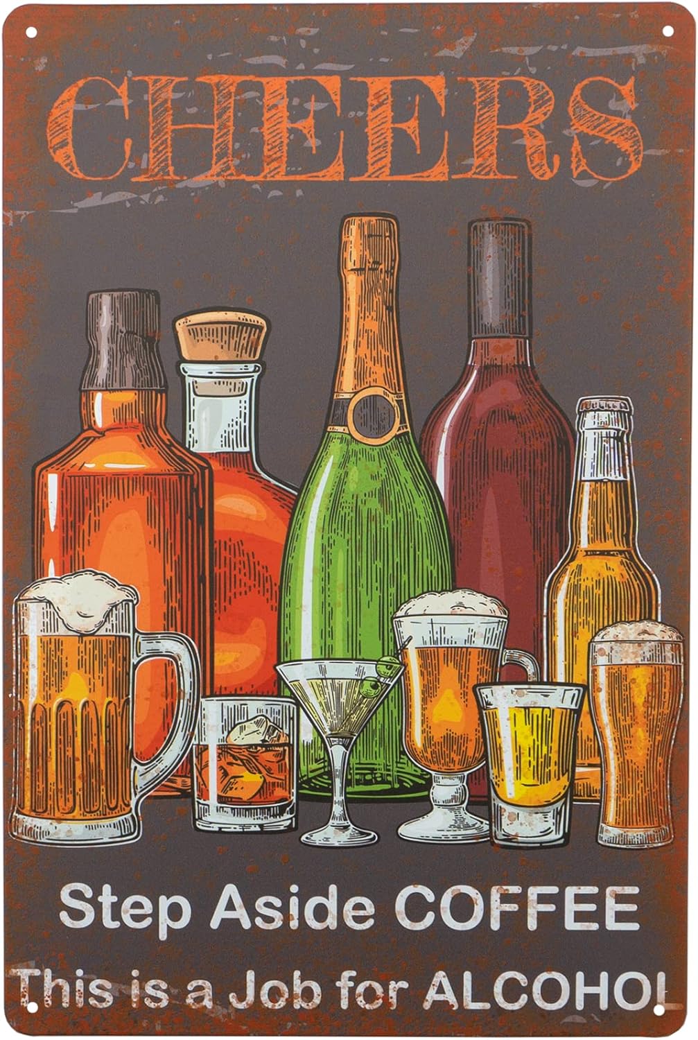 Home Decor Jobs - Panneaux métalliques vintage pour bar, CHEERS