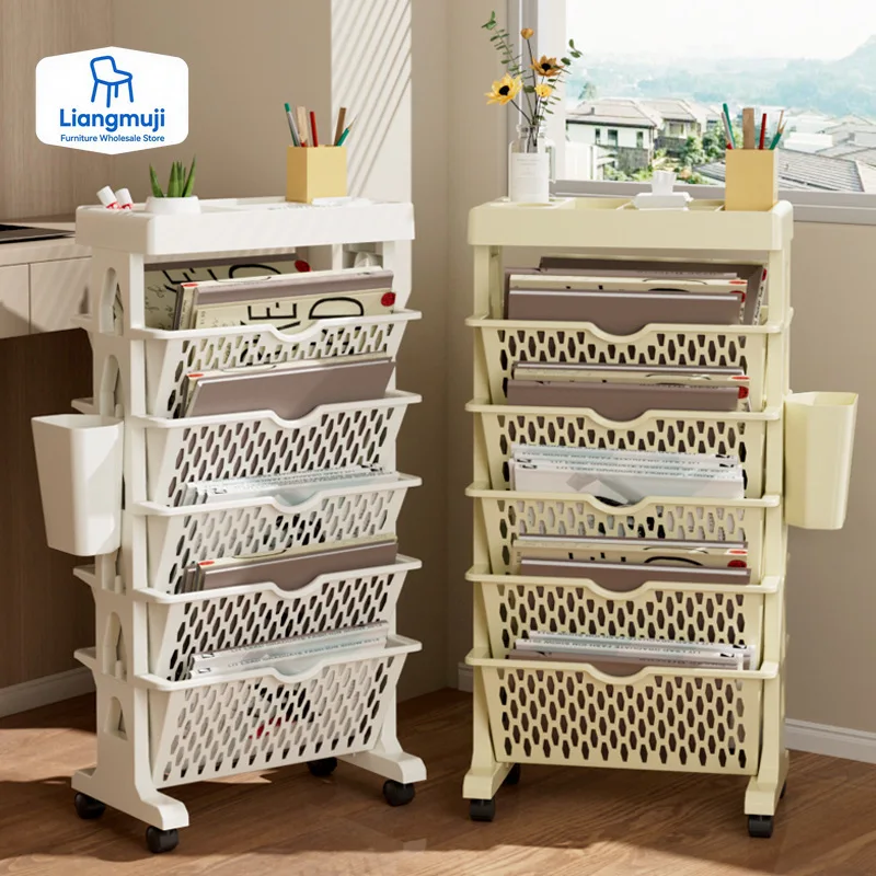 Home Decor On Wheels - Étagère à livres mobile à 5