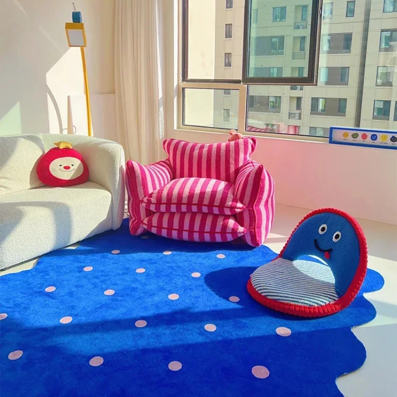 Home Decor Ig - Tapis de salon décoratif irrégulier bleu