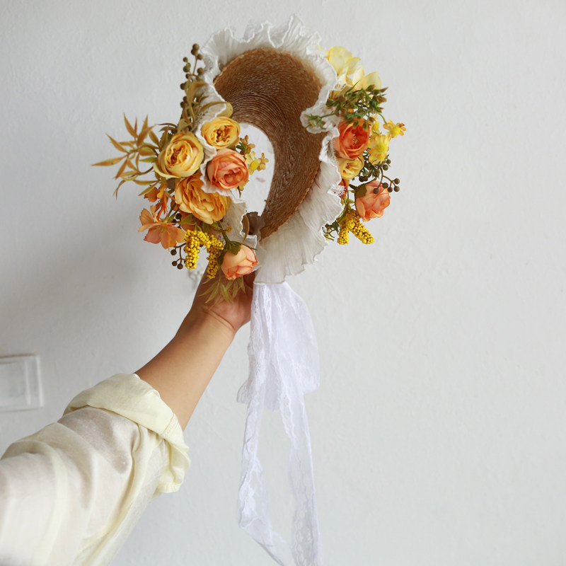 Chapeau de paille à fleurs adh - Home Decor Locations avis et prix