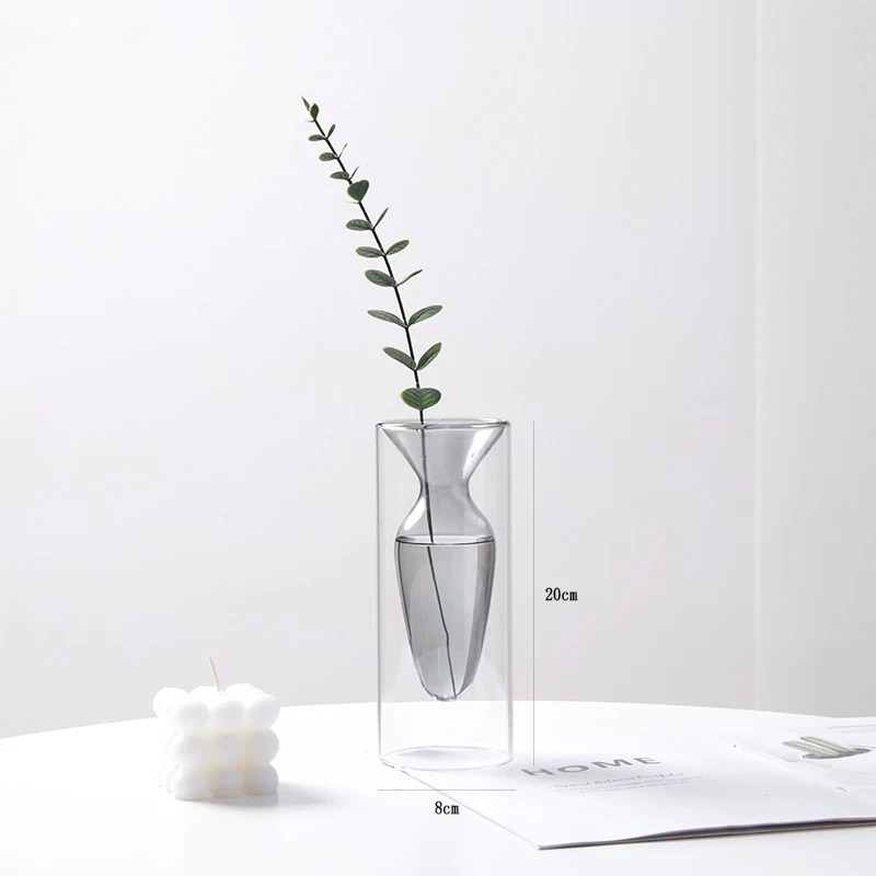 Vase en verre coloré Double co - Terrarium Glass Bottle avis et prix