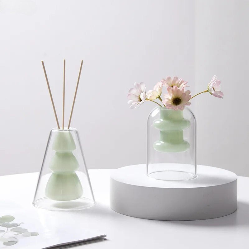 Vase en verre coloré Double co - Terrarium Glass Bottle avis et prix