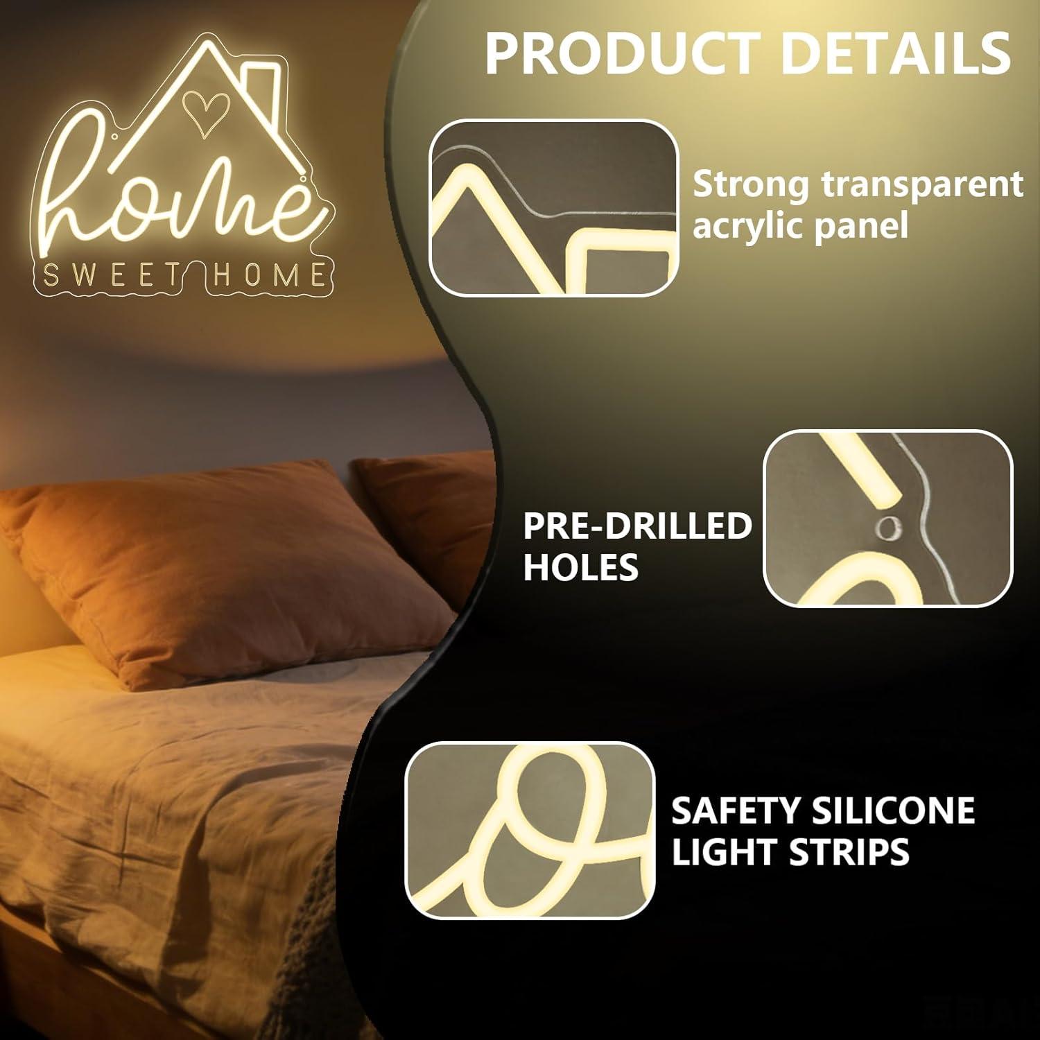 Enseigne néon « Sweet Home » a - Home Decor Light avis et prix