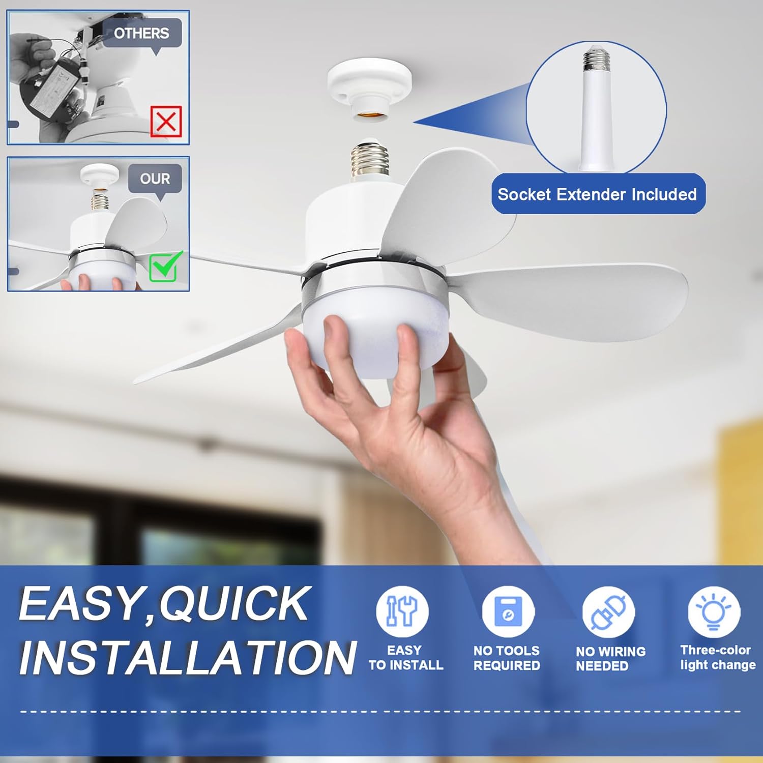 Ventilateur de plafond avec té - Home Decor Light avis et prix