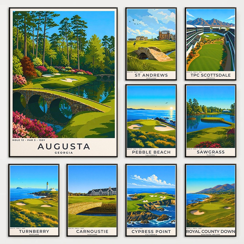 Affiche de paysage de golf mod - Home Decor Locations avis et prix