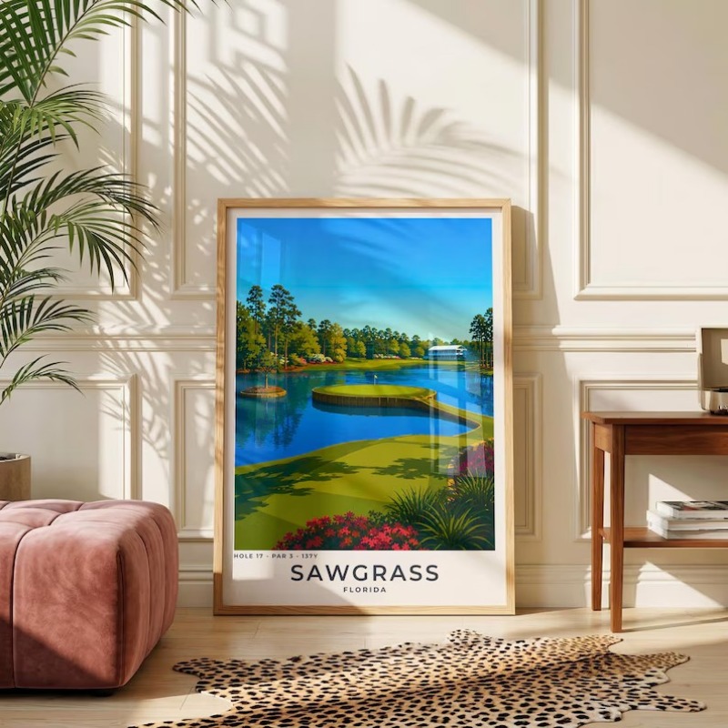 Affiche de paysage de golf mod - Home Decor Locations avis et prix