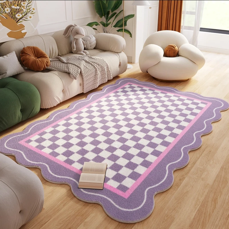 Tapis en peluche à carreaux po - Home Decor Ig avis et prix